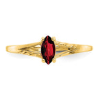 10k Polished 6x3mm Marquise Genuine January/ Garnet Birthstone Ring