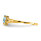 10k Polished 6x3mm Marquise Genuine March/ Aquamarine Birthstone Ring