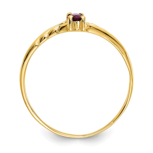 10k Polished 6x3mm Marquise Genuine July/ Ruby Birthstone Ring