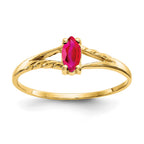 10k Polished 6x3mm Marquise Genuine July/ Ruby Birthstone Ring