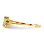 10k Polished 6x3mm Marquise Genuine August/ Peridot Birthstone Ring