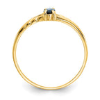 10k Polished 6x3mm Marquise Genuine September/ Sapphire Birthstone Ring