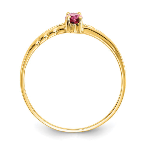 10k Polished 6x3mm Marquise Genuine October/ Pink Tourmaline Birthstone Ring