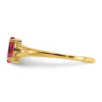 10k Polished 6x3mm Marquise Genuine October/ Pink Tourmaline Birthstone Ring