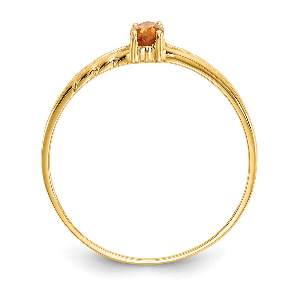 10k Polished 6x3mm Marquise Genuine November/ Citrine Birthstone Ring