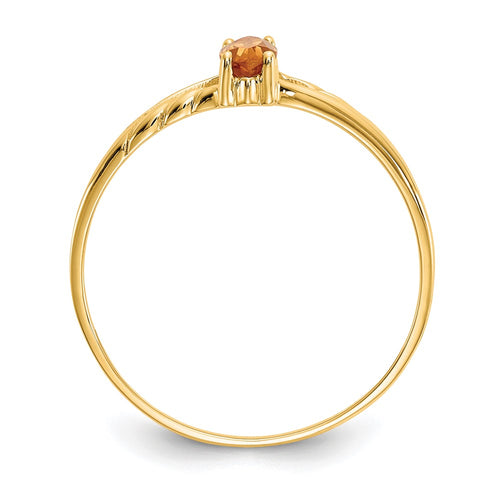 10k Polished 6x3mm Marquise Genuine November/ Citrine Birthstone Ring