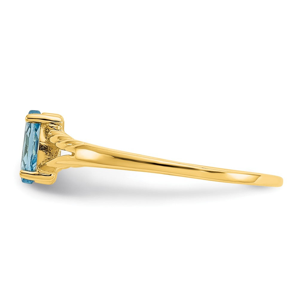 10k Polished 6x3mm Marquise Genuine December/ Blue Topaz Birthstone Ring