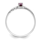 10k White Gold Polished 6x3mm Marquise Genuine June/ Rhodolite Garnet Birthstone Ring