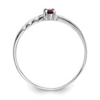 10k White Gold Polished 6x3mm Marquise Genuine July/ Ruby Birthstone Ring