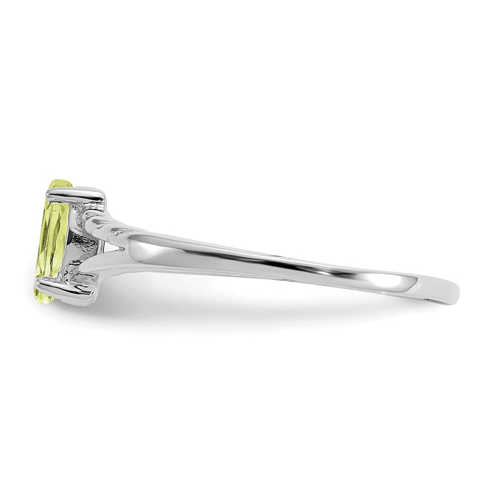 10k White Gold Polished 6x3mm Marquise Genuine August/ Peridot Birthstone Ring