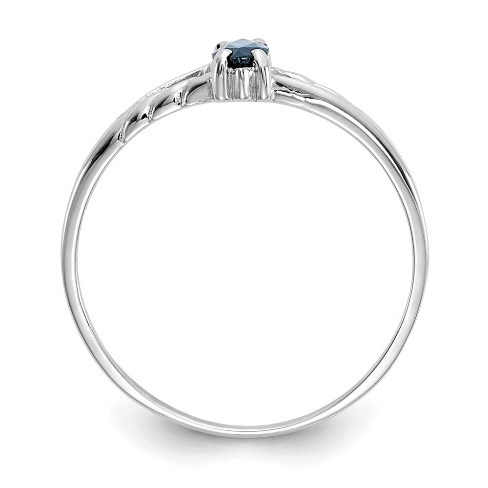 10k White Gold Polished 6x3mm Marquise Genuine September/ Sapphire Birthstone Ring