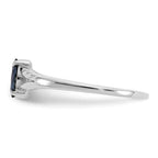 10k White Gold Polished 6x3mm Marquise Genuine September/ Sapphire Birthstone Ring