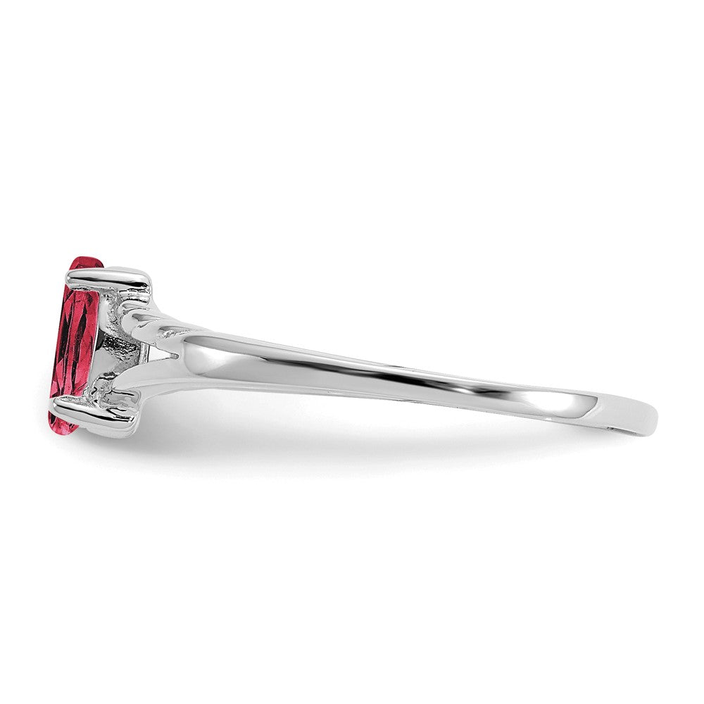 10k White Gold Polished 6x3mm Marquise Genuine October/ Pink Tourmaline Birthstone Ring