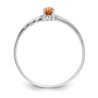 10k White Gold Polished 6x3mm Marquise Genuine November/ Citrine Birthstone Ring