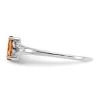 10k White Gold Polished 6x3mm Marquise Genuine November/ Citrine Birthstone Ring