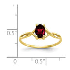 10k Polished 6x4mm Oval Genuine January/ Garnet Birthstone Ring