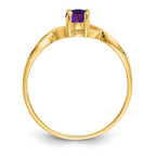 10k Polished 6x4mm Oval Genuine February/ Amethyst Birthstone Ring