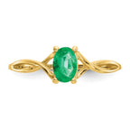 10k Polished 6x4mm Oval Genuine May/ Emerald Birthstone Ring