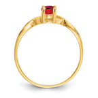 10k Polished 6x4mm Oval Genuine July/ Ruby Birthstone Ring