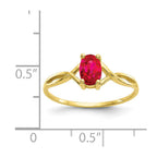 10k Polished 6x4mm Oval Genuine July/ Ruby Birthstone Ring
