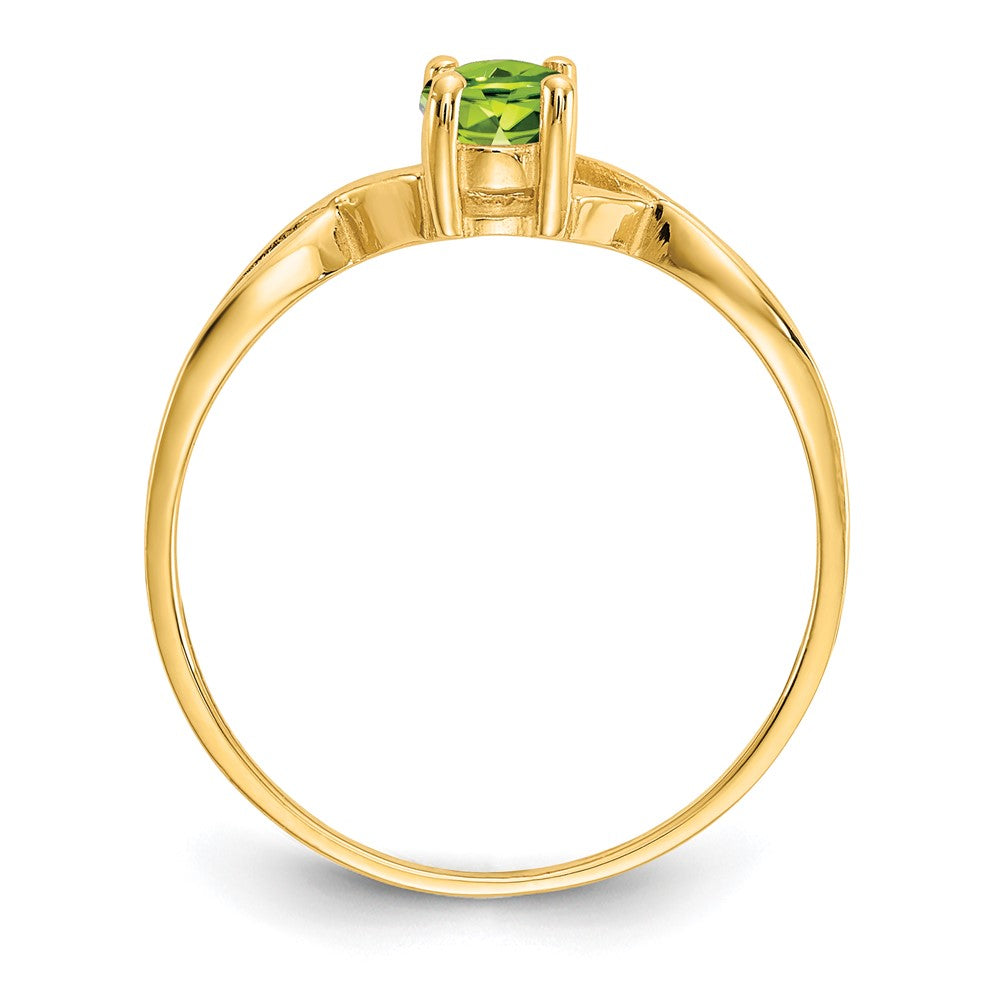 10k Polished 6x4mm Oval Genuine August/ Peridot Birthstone Ring