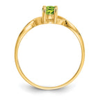 10k Polished 6x4mm Oval Genuine August/ Peridot Birthstone Ring