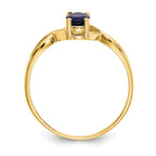 10k Polished 6x4mm Oval Genuine September/ Sapphire Birthstone Ring