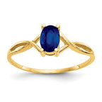 10k Polished 6x4mm Oval Genuine September/ Sapphire Birthstone Ring