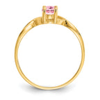 10k Polished 6x4mm Oval Genuine October/ Pink Tourmaline Birthstone Ring