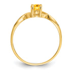 10k Polished 6x4mm Oval Genuine November/ Citrine Birthstone Ring