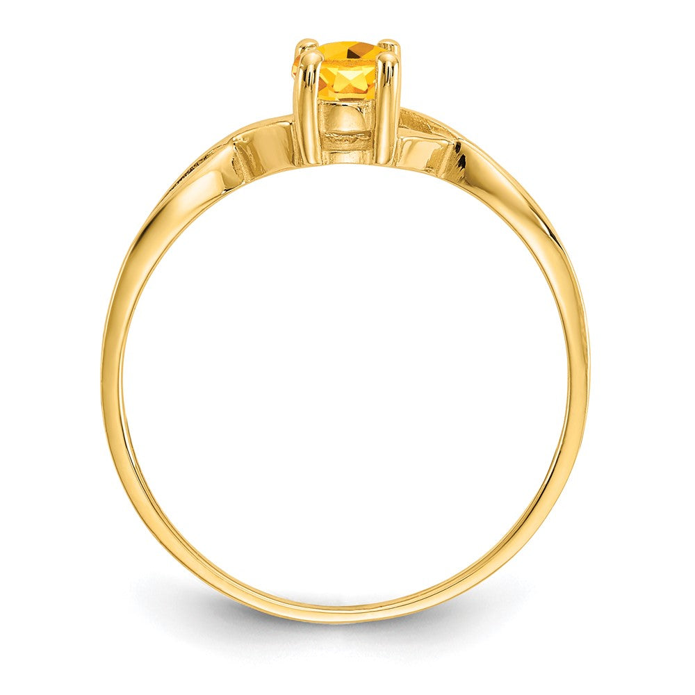 10k Polished 6x4mm Oval Genuine November/ Citrine Birthstone Ring