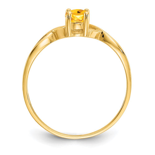 10k Polished 6x4mm Oval Genuine November/ Citrine Birthstone Ring