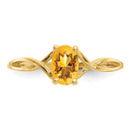 10k Polished 6x4mm Oval Genuine November/ Citrine Birthstone Ring