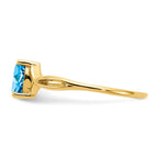 10k Polished 6x4mm Oval Genuine December/ Blue Topaz Birthstone Ring