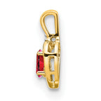 10K 1/2 point Diamond and Oval Ruby Heart Pendant