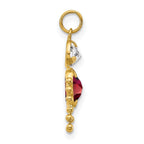 10k January Boy Dark Red Imitation Birthstone Charm