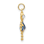 10k March Girl Light Blue Imitation Birthstone Charm