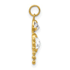 10k April Boy Clear Imitation Birthstone Charm