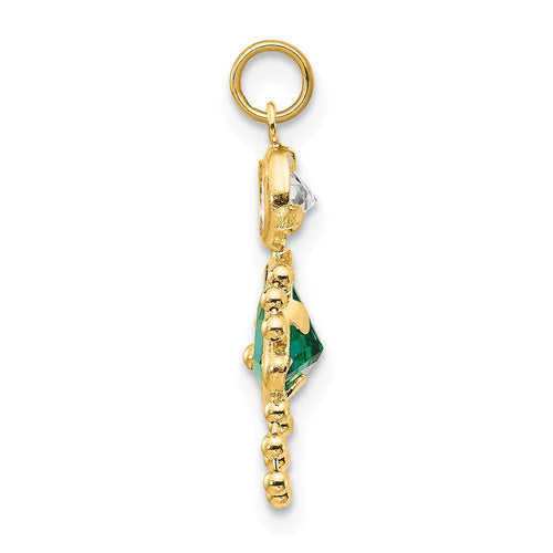 10k May Girl Green Imitation Birthstone Charm