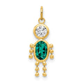 10k May Boy Green Imitation Birthstone Charm