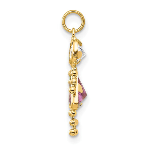 10k June Girl Lavender Imitation Birthstone Charm