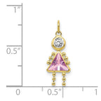 10k June Girl Lavender Imitation Birthstone Charm