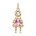 10k June Girl Lavender Imitation Birthstone Charm