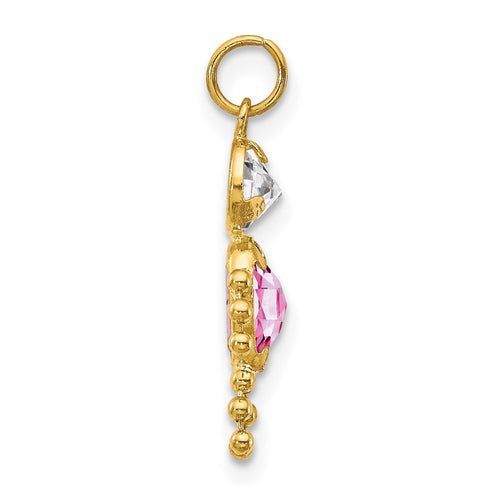 10k June Boy Lavender Imitation Birthstone Charm