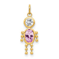 10k June Boy Lavender Imitation Birthstone Charm