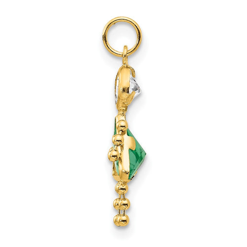 10k August Girl Light Green Imitation Birthstone Charm