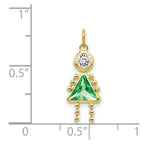 10k August Girl Light Green Imitation Birthstone Charm