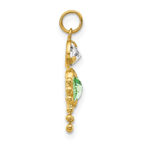 10k August Boy Light Green Imitation Birthstone Charm