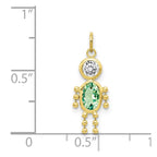 10k August Boy Light Green Imitation Birthstone Charm
