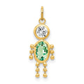 10k August Boy Light Green Imitation Birthstone Charm